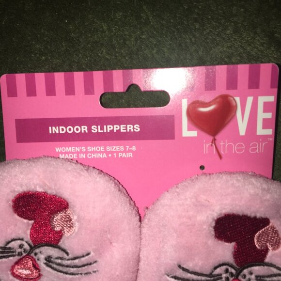 Indoor Slippers Size 7-8 Pink Kitten - Picture 2 of 5
